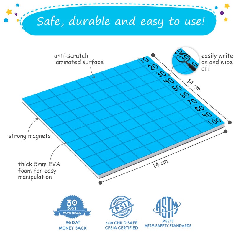 Simply magic 153 PCS Jumbo Magnetic Base Ten Blocks - Place Value Blocks - Math Manipulatives K-3 for Elementary Classroom, Number Blocks, Math Counters for Kids, Counting Cubes, Base 10 for 1st 2nd 3rd Grade - Image 5